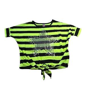 Beautees sequin star stripped Girl shirt M8